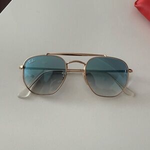 Ray-Ban Gold Frame with Blue Gradient Lenses